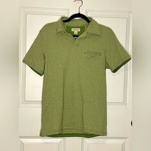Banana Republic Fitted Pima Polo Shirt Green Cotton Mens Medium